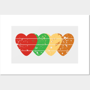 Cool Retro Vintage Hearts Valentines Day Lovers Gift Posters and Art